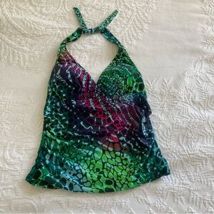 Carol Wior vintage Y2K 90s babydoll swim tankini swimsuit top halter 8